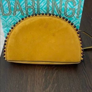 Yellow fashion leather crossbody bag